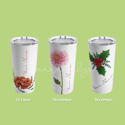 Personalized Birthflower Tumbler 20oz