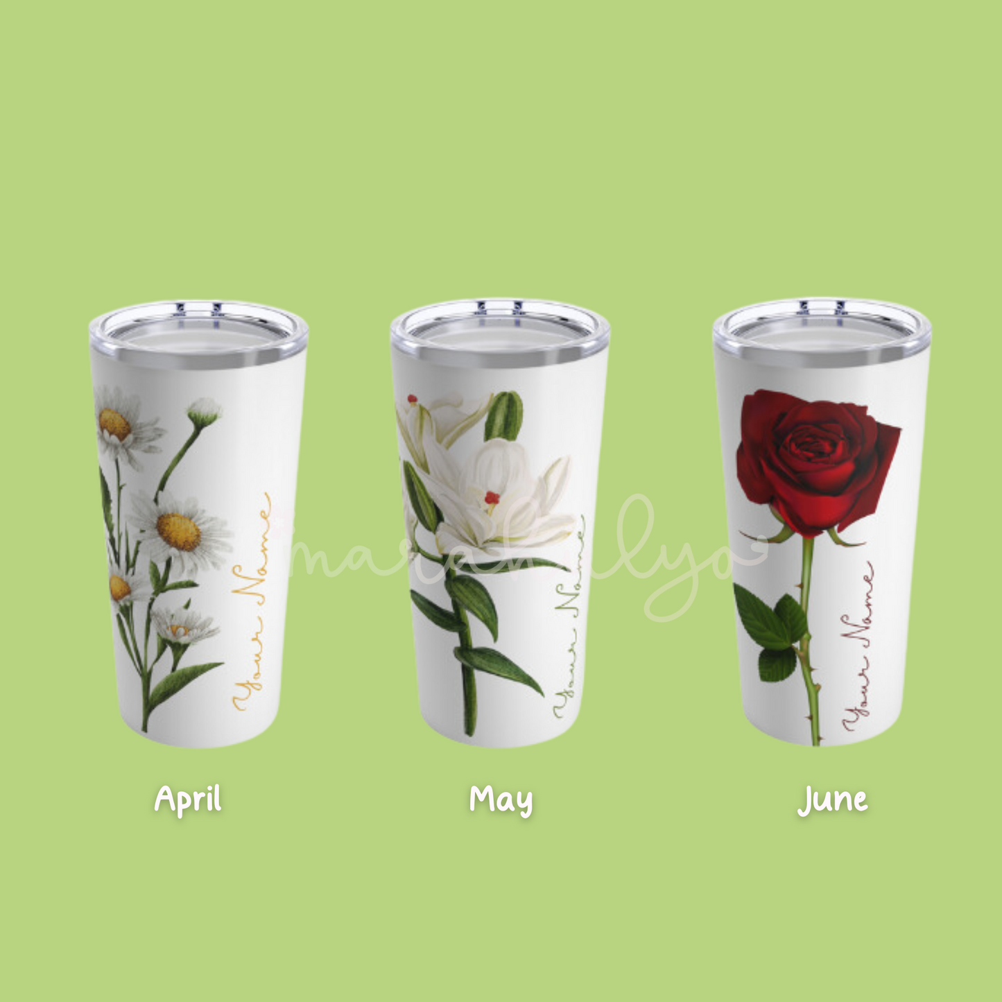 Personalized Birthflower Tumbler 20oz