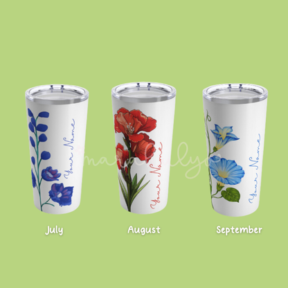 Personalized Birthflower Tumbler 20oz