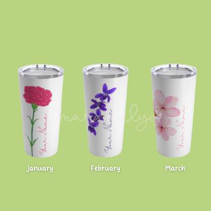 Personalized Birthflower Tumbler 20oz